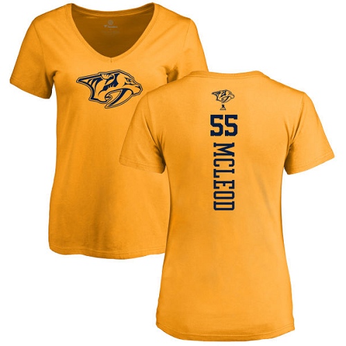 NHL Women's Adidas Nashville Predators #55 Cody McLeod Gold One Color Backer T-Shirt