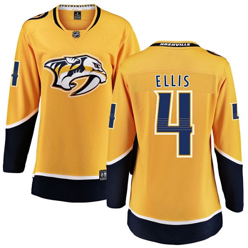 Women's Nashville Predators #4 Ryan Ellis Fanatics Branded Gold Home Breakaway NHL Jersey