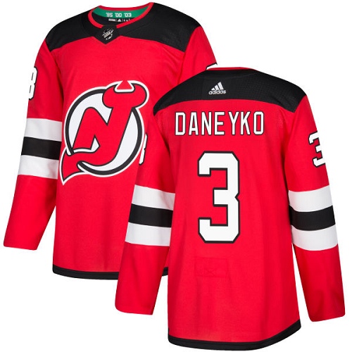 Men's Adidas New Jersey Devils #3 Ken Daneyko Premier Red Home NHL Jersey