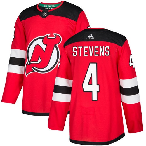 Men's Adidas New Jersey Devils #4 Scott Stevens Premier Red Home NHL Jersey