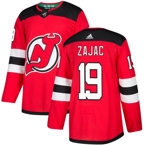 Men's Adidas New Jersey Devils #19 Travis Zajac Authentic Red Home NHL Jersey