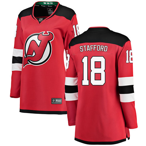 Women's New Jersey Devils #18 Drew Stafford Fanatics Branded Red Home Breakaway NHL Jersey