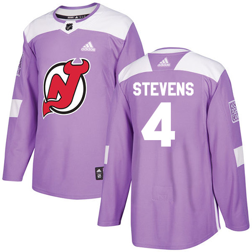 Youth Adidas New Jersey Devils #4 Scott Stevens Authentic Purple Fights Cancer Practice NHL Jersey