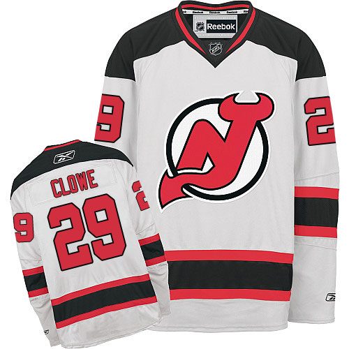 Men's Reebok New Jersey Devils #29 Ryane Clowe Authentic White Away NHL Jersey