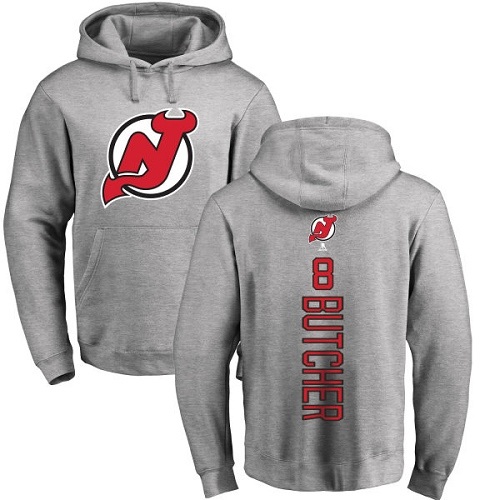 NHL Adidas New Jersey Devils #8 Will Butcher Ash Backer Pullover Hoodie