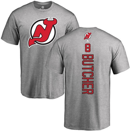 NHL Adidas New Jersey Devils #8 Will Butcher Ash Backer T-Shirt