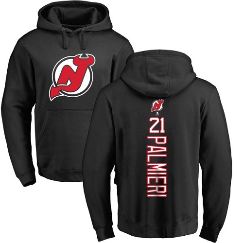 NHL Adidas New Jersey Devils #21 Kyle Palmieri Black Backer Pullover Hoodie
