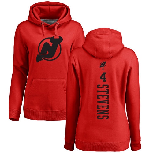 NHL Women's Adidas New Jersey Devils #4 Scott Stevens Red One Color Backer Pullover Hoodie