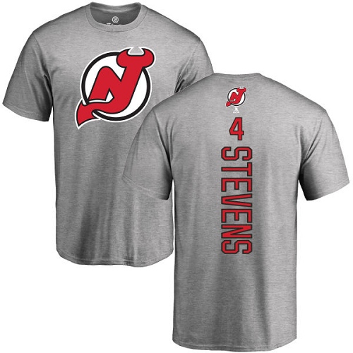NHL Adidas New Jersey Devils #4 Scott Stevens Ash Backer T-Shirt