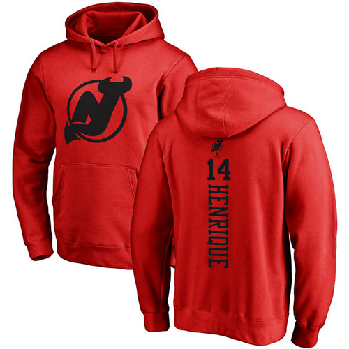 NHL Adidas New Jersey Devils #14 Adam Henrique Red One Color Backer Pullover Hoodie