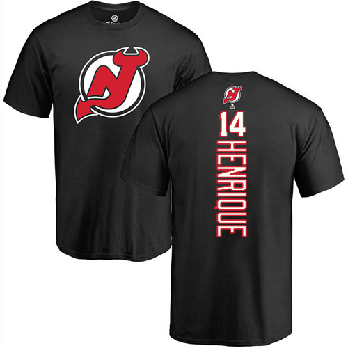 NHL Adidas New Jersey Devils #14 Adam Henrique Black Backer T-Shirt