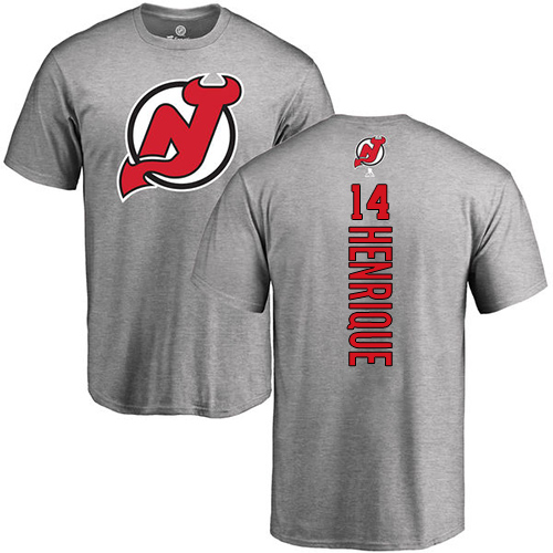 NHL Adidas New Jersey Devils #14 Adam Henrique Ash Backer T-Shirt