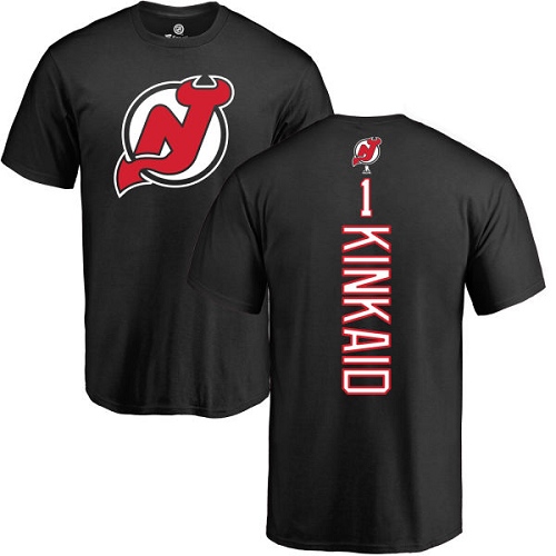 NHL Adidas New Jersey Devils #1 Keith Kinkaid Black Backer T-Shirt