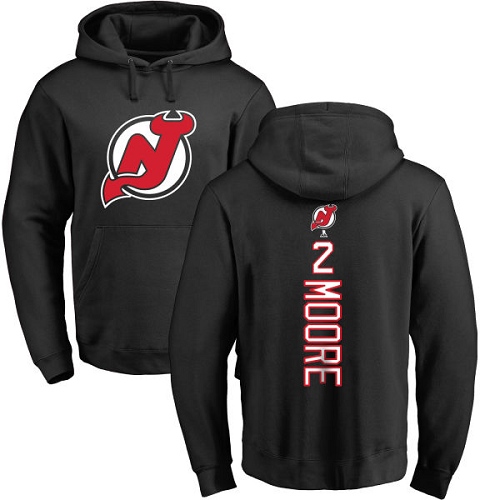 NHL Adidas New Jersey Devils #2 John Moore Black Backer Pullover Hoodie
