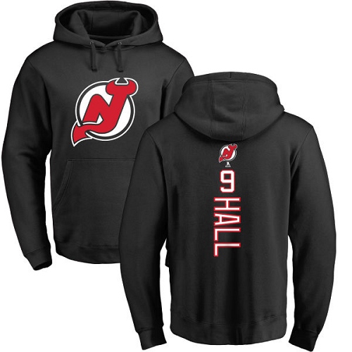 NHL Adidas New Jersey Devils #9 Taylor Hall Black Backer Pullover Hoodie