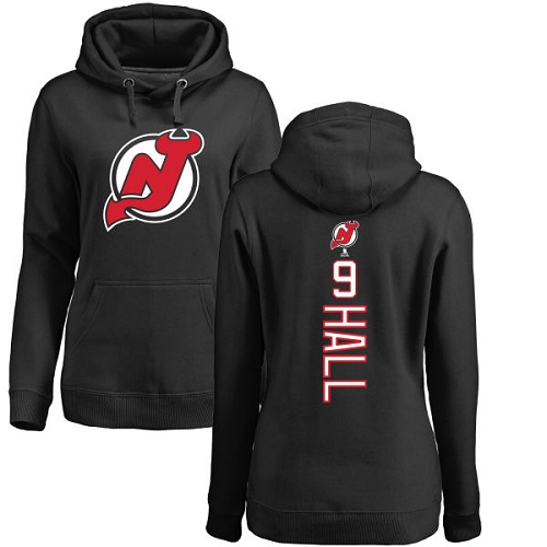 NHL Women's Adidas New Jersey Devils #9 Taylor Hall Black Backer Pullover Hoodie