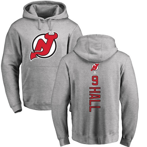 NHL Adidas New Jersey Devils #9 Taylor Hall Ash Backer Pullover Hoodie