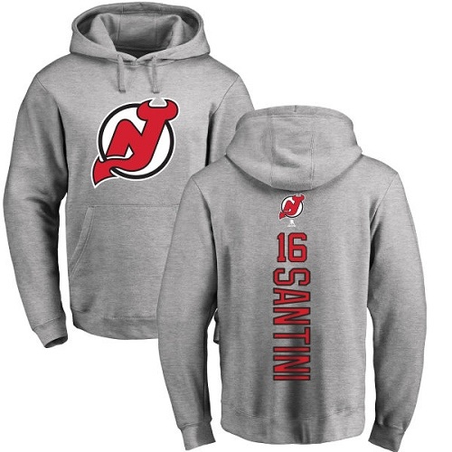 NHL Adidas New Jersey Devils #16 Steve Santini Ash Backer Pullover Hoodie
