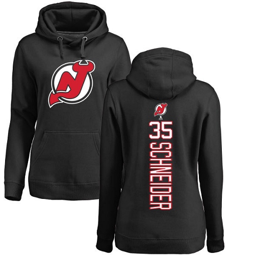NHL Women's Adidas New Jersey Devils #35 Cory Schneider Black Backer Pullover Hoodie