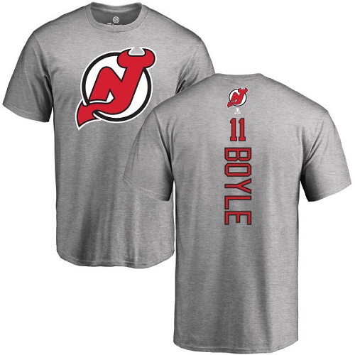 NHL Adidas New Jersey Devils #11 Brian Boyle Ash Backer T-Shirt