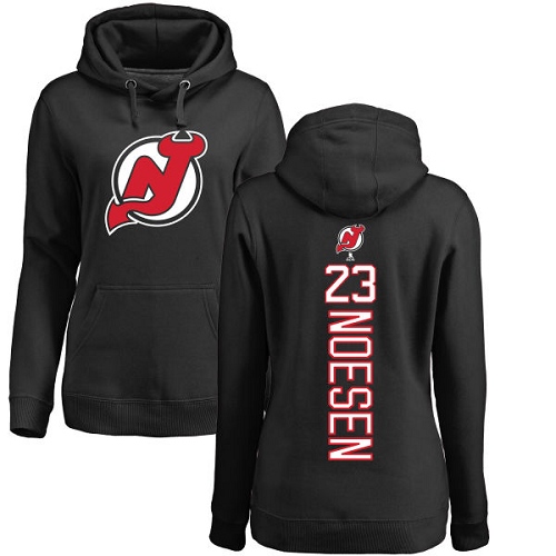 NHL Women's Adidas New Jersey Devils #23 Stefan Noesen Black Backer Pullover Hoodie