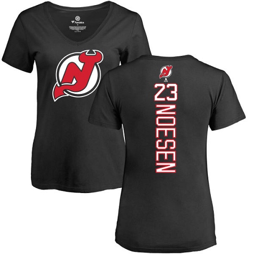 NHL Women's Adidas New Jersey Devils #23 Stefan Noesen Black Backer T-Shirt