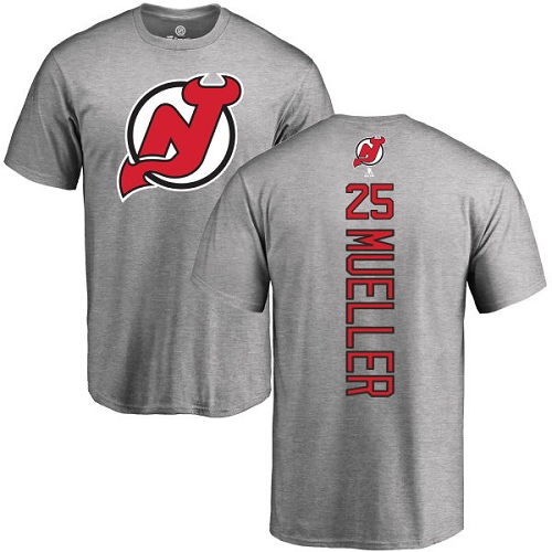 NHL Adidas New Jersey Devils #25 Mirco Mueller Ash Backer T-Shirt