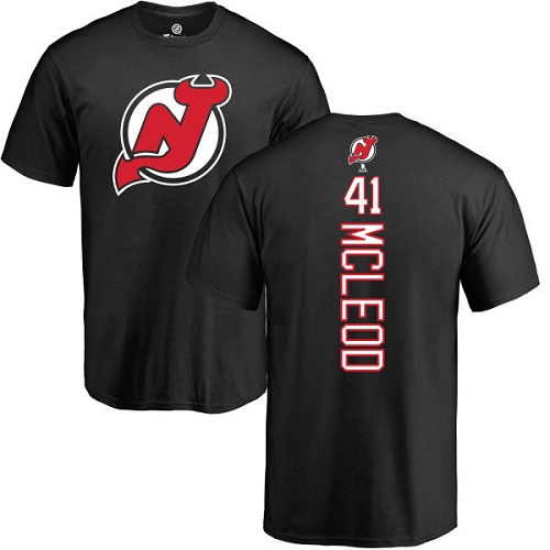 NHL Adidas New Jersey Devils #41 Michael McLeod Black Backer T-Shirt