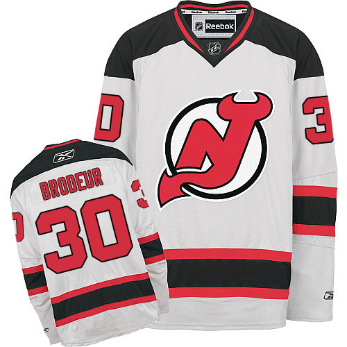 Women's Reebok New Jersey Devils #30 Martin Brodeur Authentic White Away NHL Jersey
