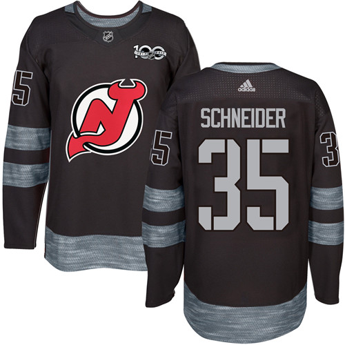 Men's Adidas New Jersey Devils #35 Cory Schneider Premier Black 1917-2017 100th Anniversary NHL Jersey