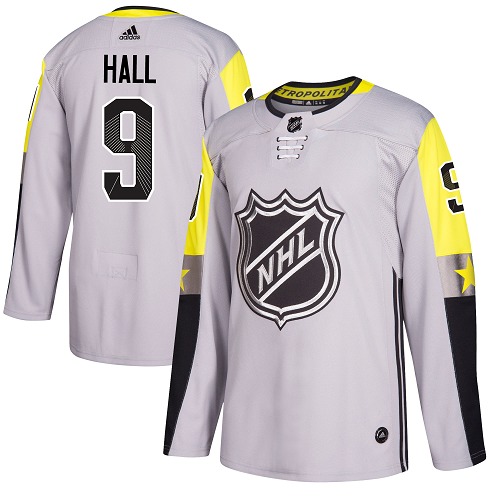 Men's Adidas New Jersey Devils #9 Taylor Hall Authentic Gray 2018 All-Star Metro Division NHL Jersey