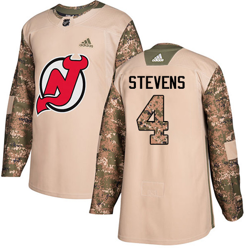 Youth Adidas New Jersey Devils #4 Scott Stevens Authentic Camo Veterans Day Practice NHL Jersey