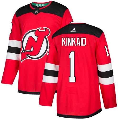 Youth Adidas New Jersey Devils #1 Keith Kinkaid Authentic Red Home NHL Jersey