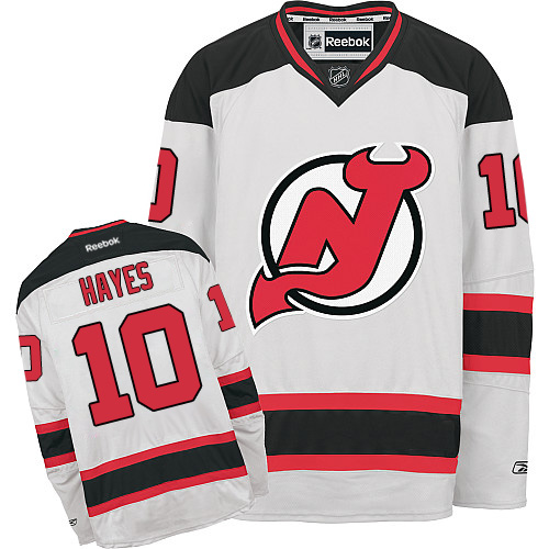 Men's Reebok New Jersey Devils #10 Jimmy Hayes Authentic White Away NHL Jersey