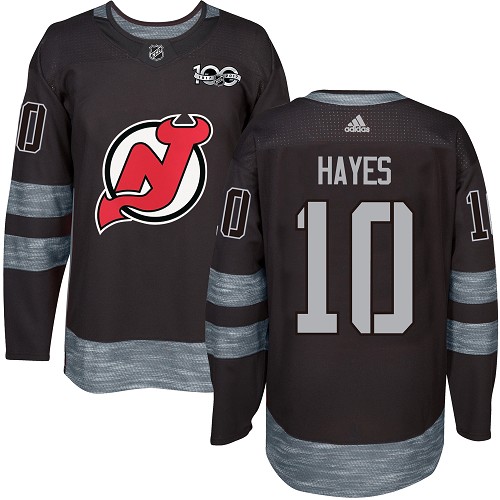Men's Adidas New Jersey Devils #10 Jimmy Hayes Premier Black 1917-2017 100th Anniversary NHL Jersey