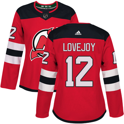 Women's Adidas New Jersey Devils #12 Ben Lovejoy Authentic Red Home NHL Jersey