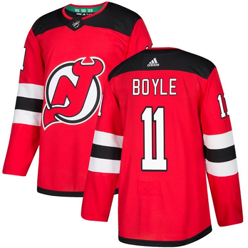 Men's Adidas New Jersey Devils #11 Brian Boyle Authentic Red Home NHL Jersey