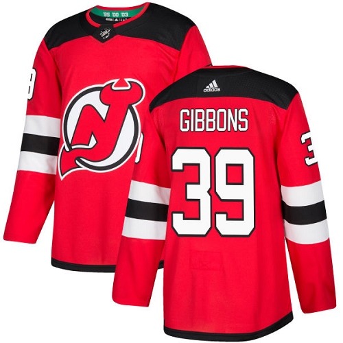 Men's Adidas New Jersey Devils #39 Brian Gibbons Premier Red Home NHL Jersey