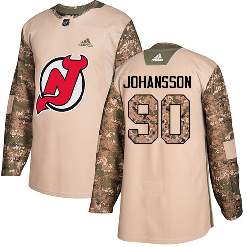 Youth Adidas New Jersey Devils #90 Marcus Johansson Authentic Camo Veterans Day Practice NHL Jersey