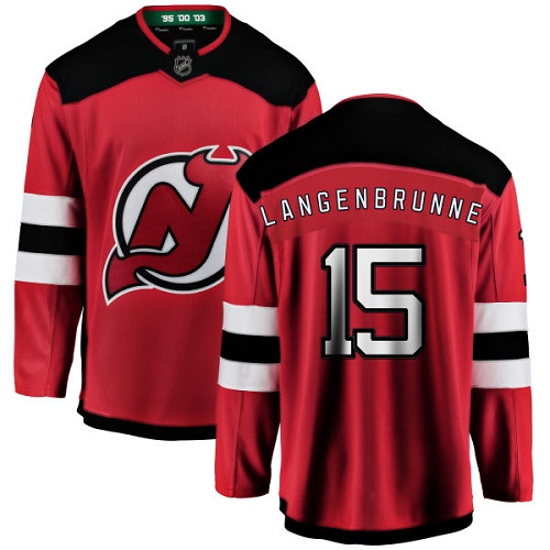 Men's New Jersey Devils #15 Jamie Langenbrunner Fanatics Branded Red Home Breakaway NHL Jersey
