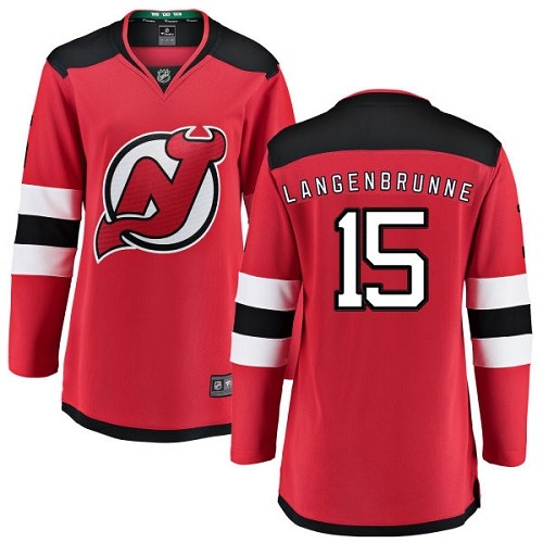 Women's New Jersey Devils #15 Jamie Langenbrunner Fanatics Branded Red Home Breakaway NHL Jersey