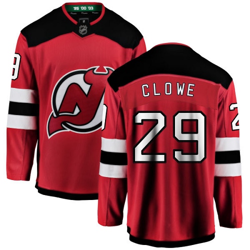 Men's New Jersey Devils #29 Ryane Clowe Fanatics Branded Red Home Breakaway NHL Jersey