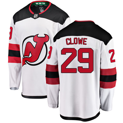 Men's New Jersey Devils #29 Ryane Clowe Fanatics Branded White Away Breakaway NHL Jersey