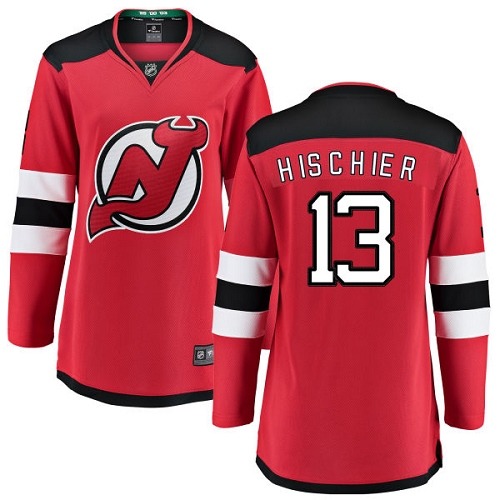 Women's New Jersey Devils #13 Nico Hischier Fanatics Branded Red Home Breakaway NHL Jersey