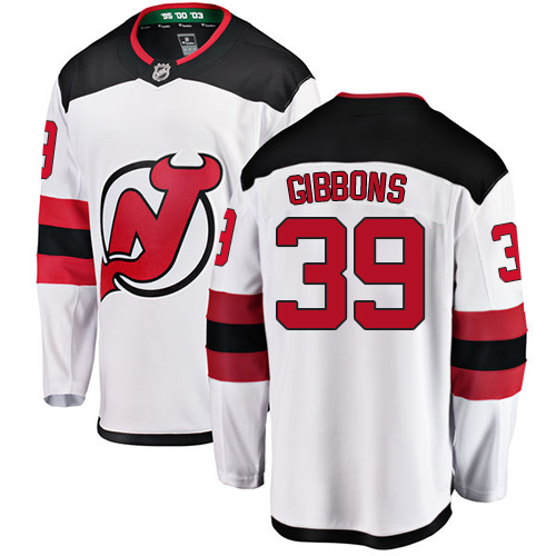 Men's New Jersey Devils #39 Brian Gibbons Fanatics Branded White Away Breakaway NHL Jersey