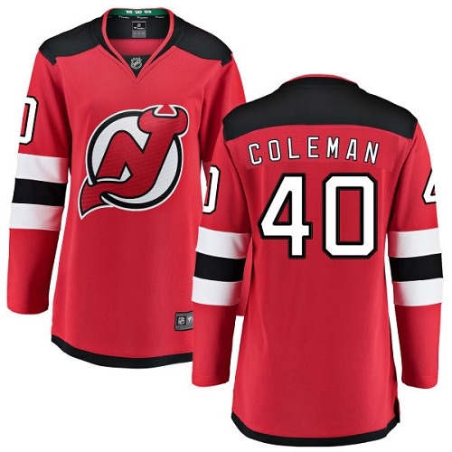 Women's New Jersey Devils #40 Blake Coleman Fanatics Branded Red Home Breakaway NHL Jersey