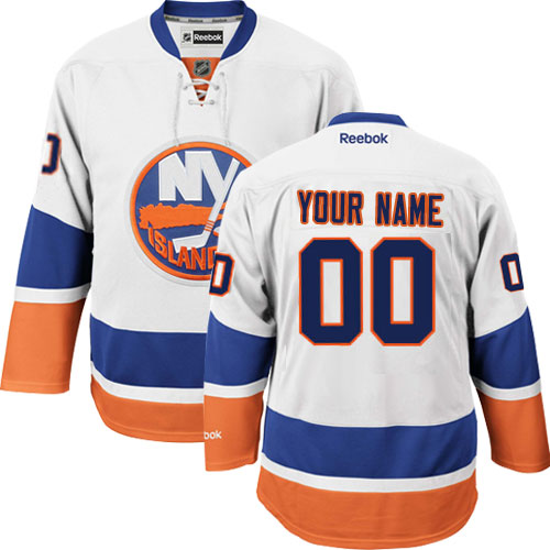 Men's Reebok New York Islanders Customized Authentic White Away NHL Jersey