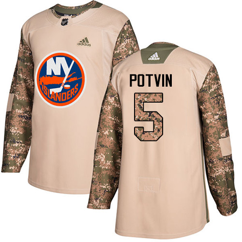 Men's Adidas New York Islanders #5 Denis Potvin Authentic Camo Veterans Day Practice NHL Jersey