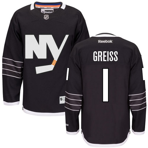 Men's Reebok New York Islanders #1 Thomas Greiss Authentic Black Third NHL Jersey