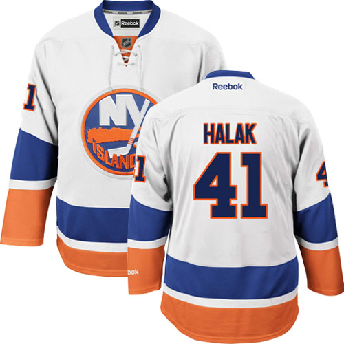 Men's Reebok New York Islanders #41 Jaroslav Halak Authentic White Away NHL Jersey